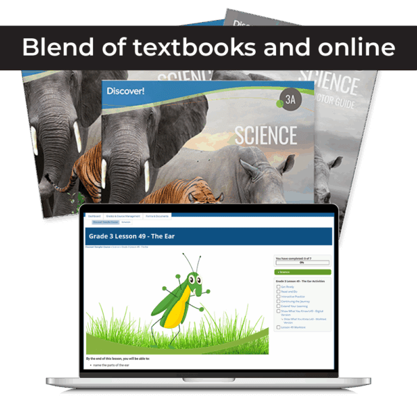 DiscoverBlended_ProductImage_07-23_Science_Grade3_withRibbon Discover! Science 3rd Grade Blended Set
