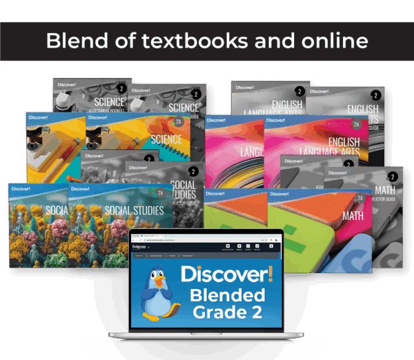 Discover_ProductImages_2025_BlendedSeries2noBkgr_withRibbon Discover! 2nd Grade Blended 4-Subject Set